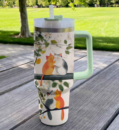 Shineful Tumbler Cuddling Cats on a Tree