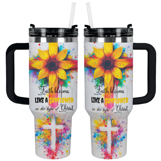 Shineful Tumbler Sunflower with God