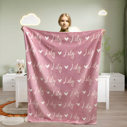 Shineful Personalized Girl Name Blanket, Custom Baby Blanket, Newborn Blanket, Girl Blanket Gift, Baby Blanket, Kids Blanket, Christmas Present Gift