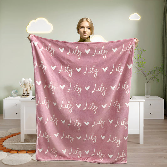 Shineful Personalized Girl Name Blanket, Custom Baby Blanket, Newborn Blanket, Girl Blanket Gift, Baby Blanket, Kids Blanket, Christmas Present Gift