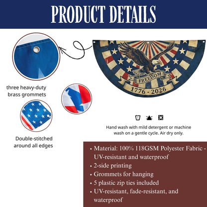 Shineful Decorative Fan Flag Liberty Bell – 250 Years of Independence