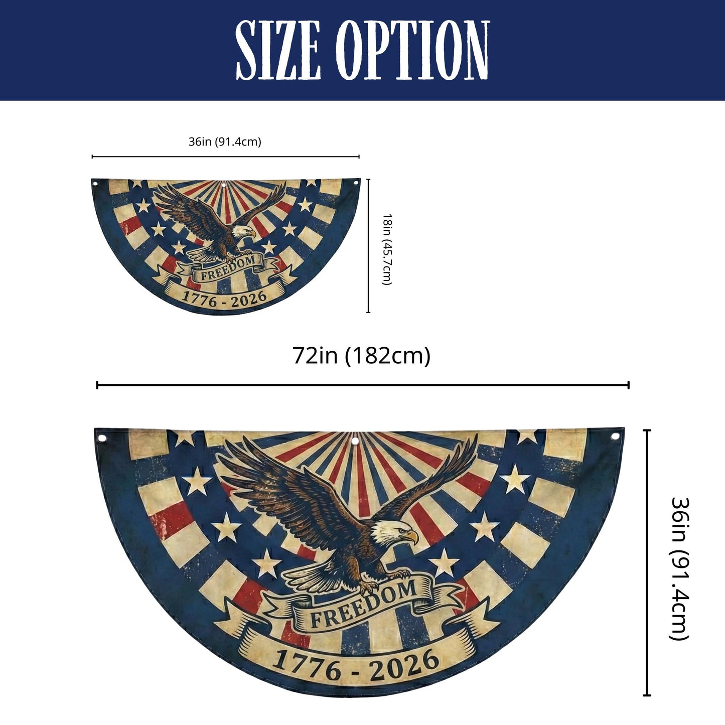 Shineful Decorative Fan Flag Bald Eagle Freedom – 1776–2026 Patriotic