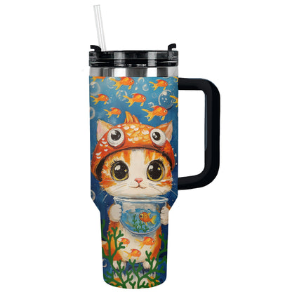 Shineful Tumbler Kitty With Fish Hat