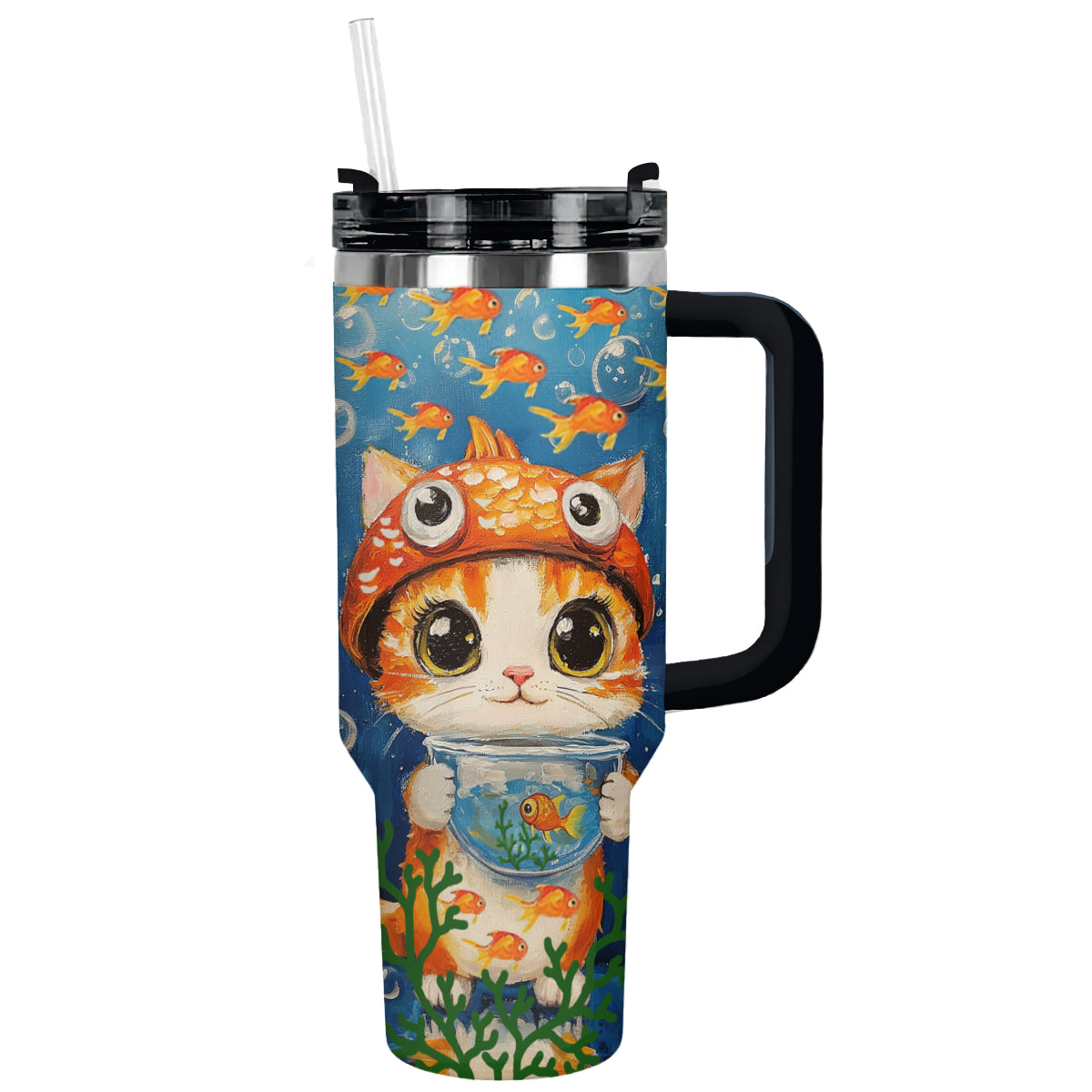 Shineful Tumbler Kitty With Fish Hat