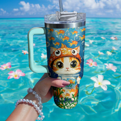 Shineful Tumbler Kitty With Fish Hat