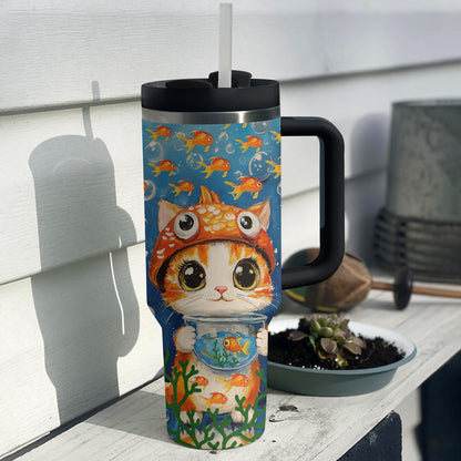 Shineful Tumbler Kitty With Fish Hat