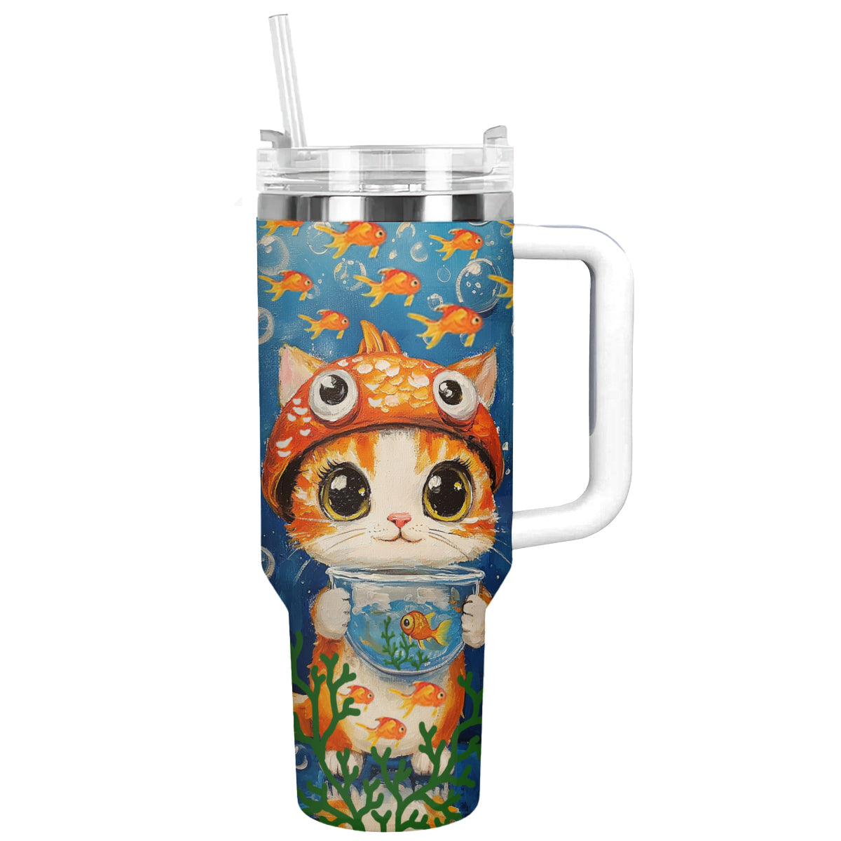 Shineful Tumbler Kitty With Fish Hat