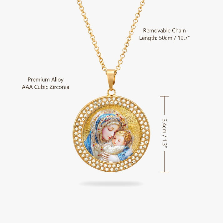 Shineful Virgin Mary Pendant Necklace Holy Embrace