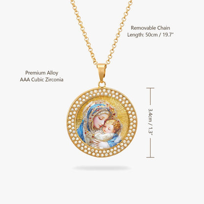 Shineful Virgin Mary Pendant Necklace Holy Embrace