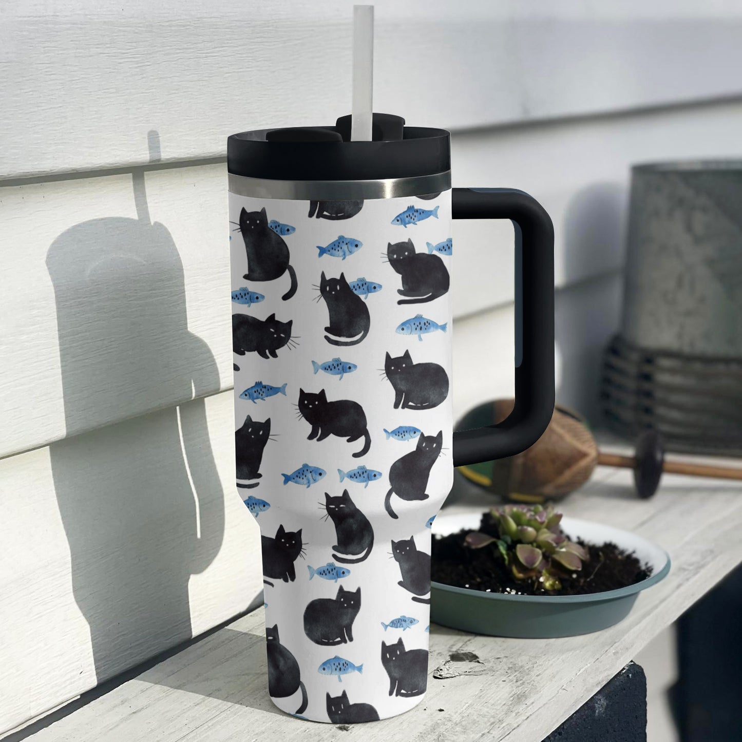 Shineful Tumbler Naughty Cat With Fish