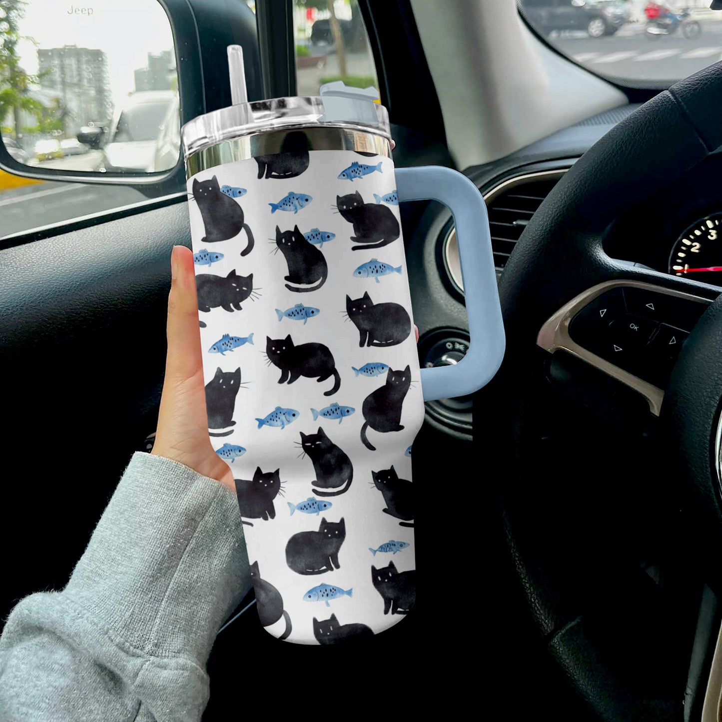 Shineful Tumbler Naughty Cat With Fish