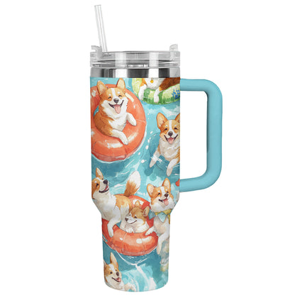 Shineful Tumbler Adorable Corgi Float