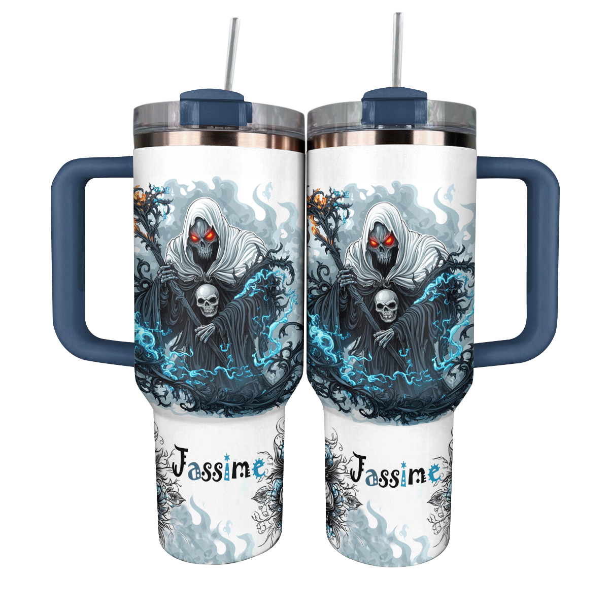 Shineful Tumbler Personalized Sleek Skull Design
