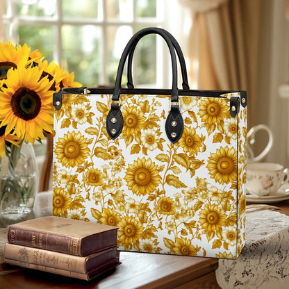 Shineful Leather Bag Golden Sunflower Bloom