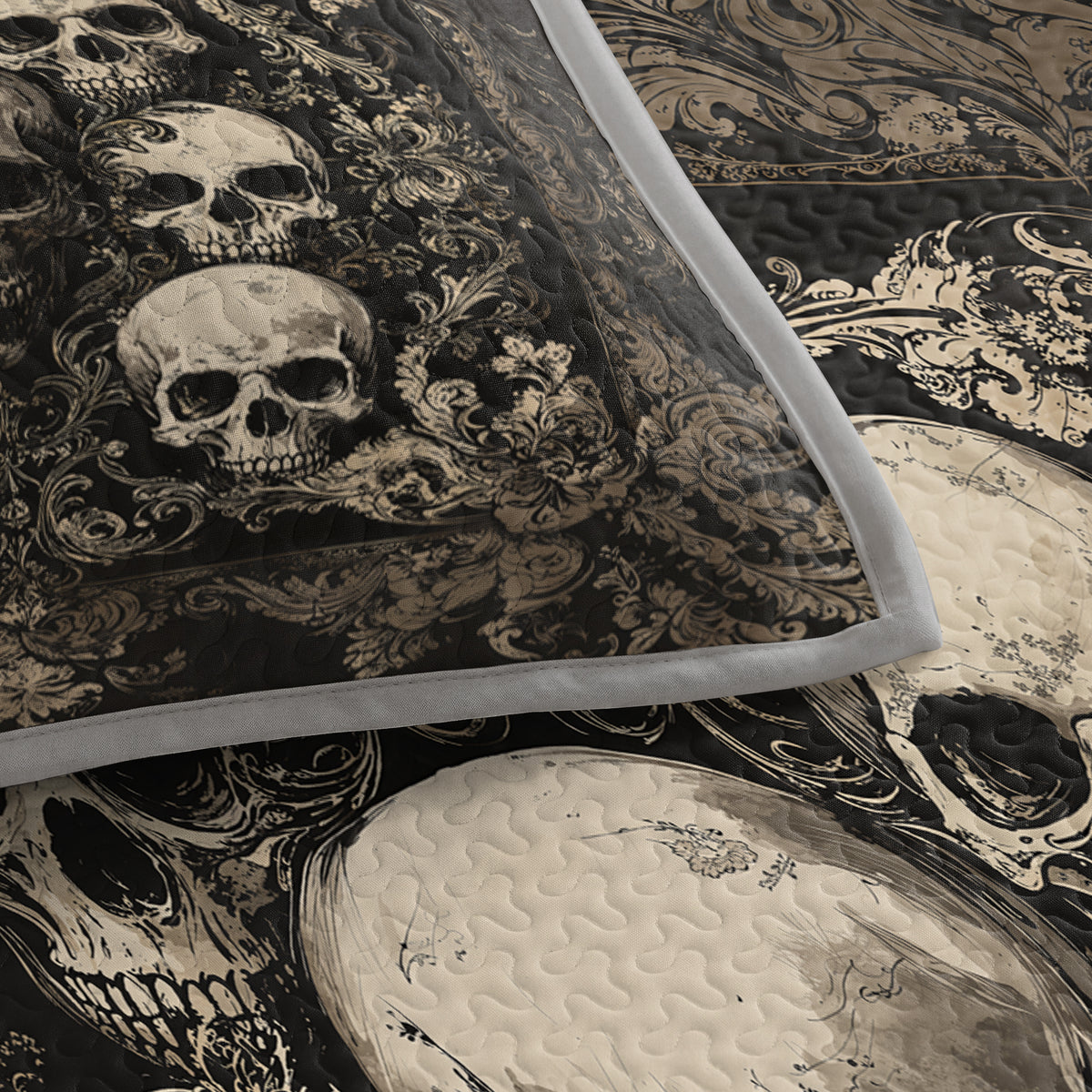 Shineful Quilt 3-Piece Set Gothic Skull Majesty