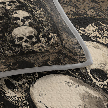 Shineful Quilt 3-Piece Set Gothic Skull Majesty