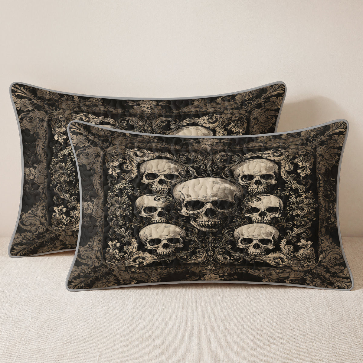 Shineful Quilt 3-Piece Set Gothic Skull Majesty