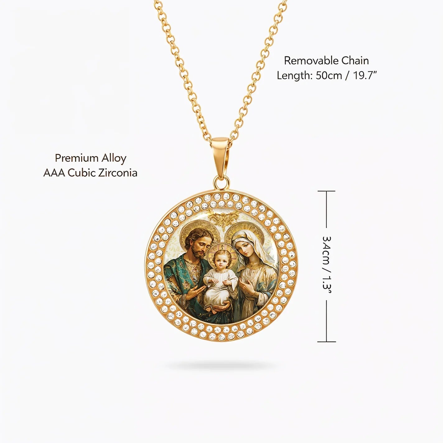 Shineful Necklace Sacred Holy Family Medallion
