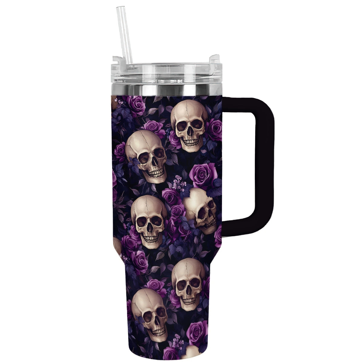 Shineful Tumbler Midnight Roses Skull