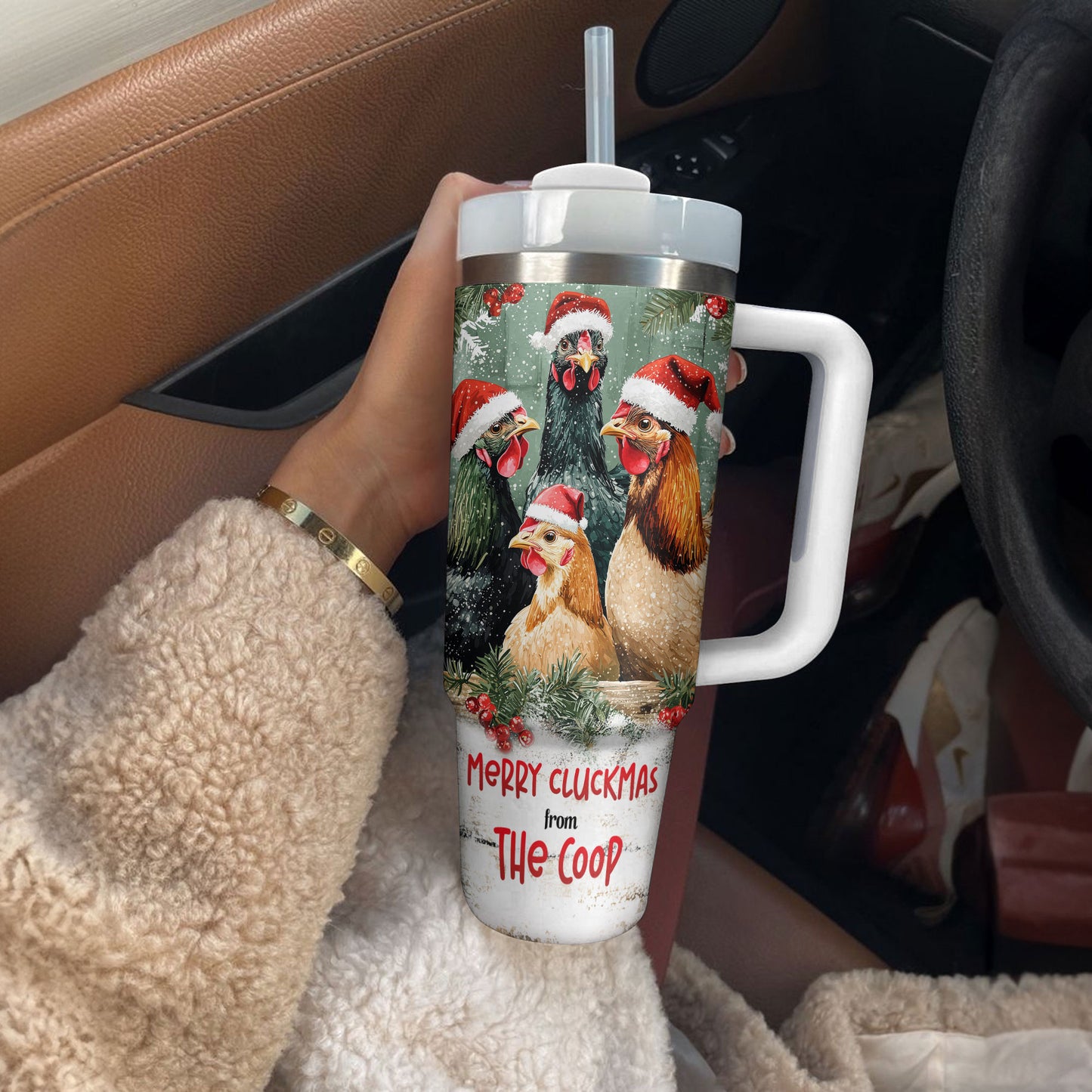 Shineful Tumbler Chicken Merry Cluckmas