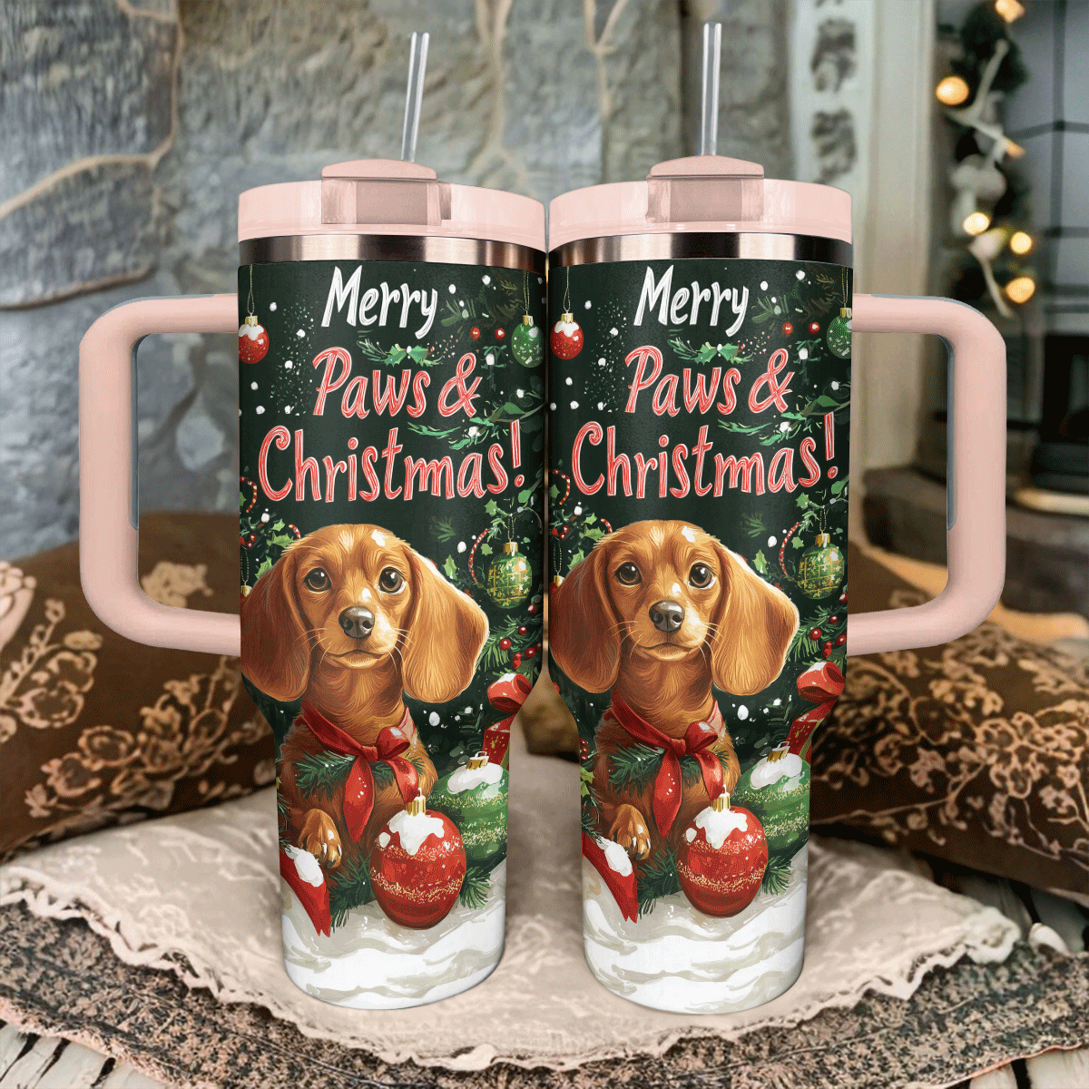 Shineful Tumbler Merry Paws & Christmas