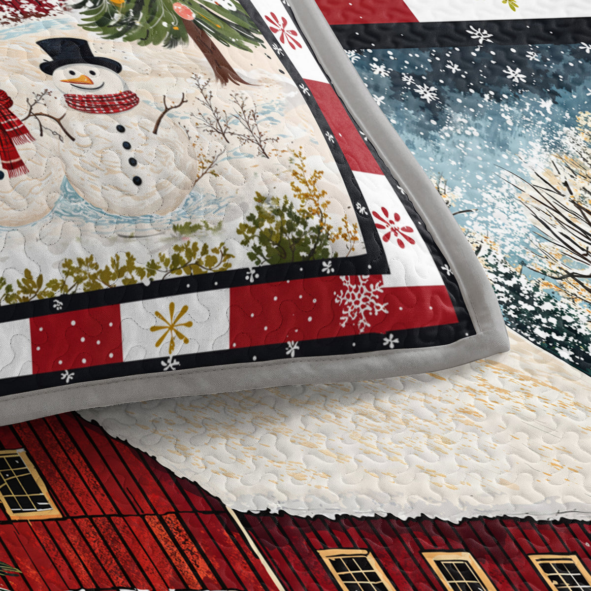 Shineful Quilt 3-Piece Set Country Christmas Charm