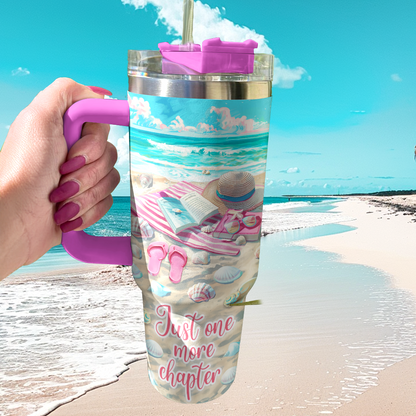 Shineful Tumbler Just One More Chapter Pink Beachy