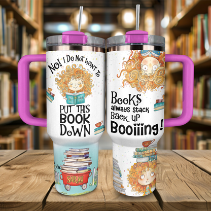Shineful Personalized Tumbler Whimsical Curls & Literary Adventures
