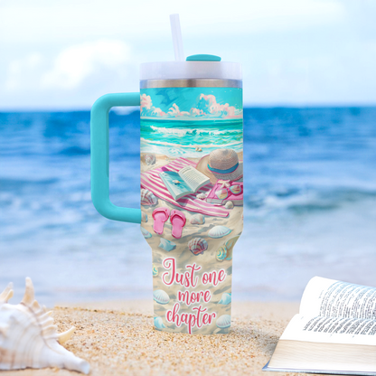 Shineful Tumbler Just One More Chapter Pink Beachy
