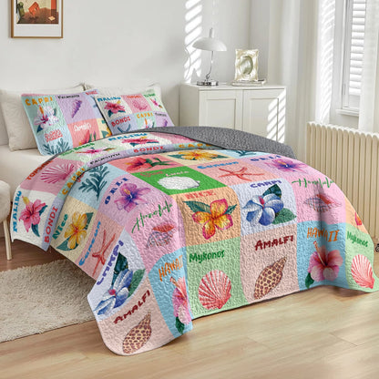 Shineful All Season Quilt 3-Piece Set - Tropical Beach