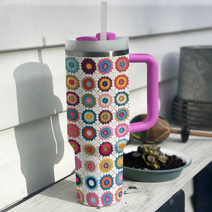 Shineful Tumbler Granny Square Tropical Boho