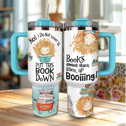 Shineful Personalized Tumbler Whimsical Curls & Literary Adventures