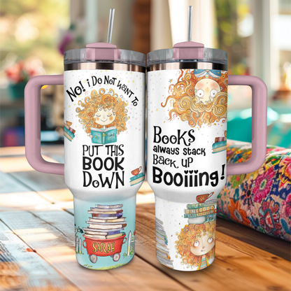 Shineful Personalized Tumbler Whimsical Curls & Literary Adventures