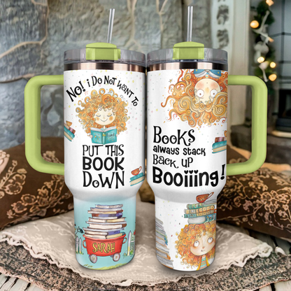 Shineful Personalized Tumbler Whimsical Curls & Literary Adventures