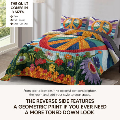 Shineful Quilt 3-Piece Set Peace Bloom