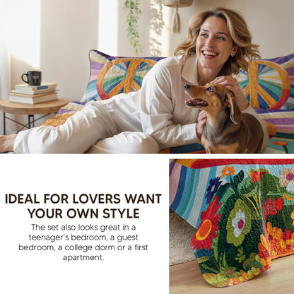 Shineful Quilt 3-Piece Set Peace Bloom