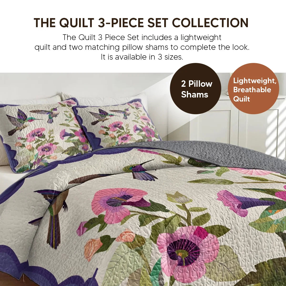 Shineful Quilt 3-Piece Set Island Lily