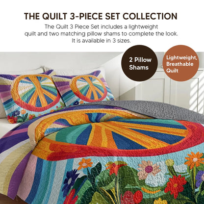 Shineful Quilt 3-Piece Set Peace Bloom