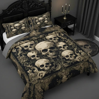 Shineful Quilt 3-Piece Set Gothic Skull Majesty