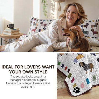 Shineful Quilt 3-Piece Set Dachshund Amazing Stylish