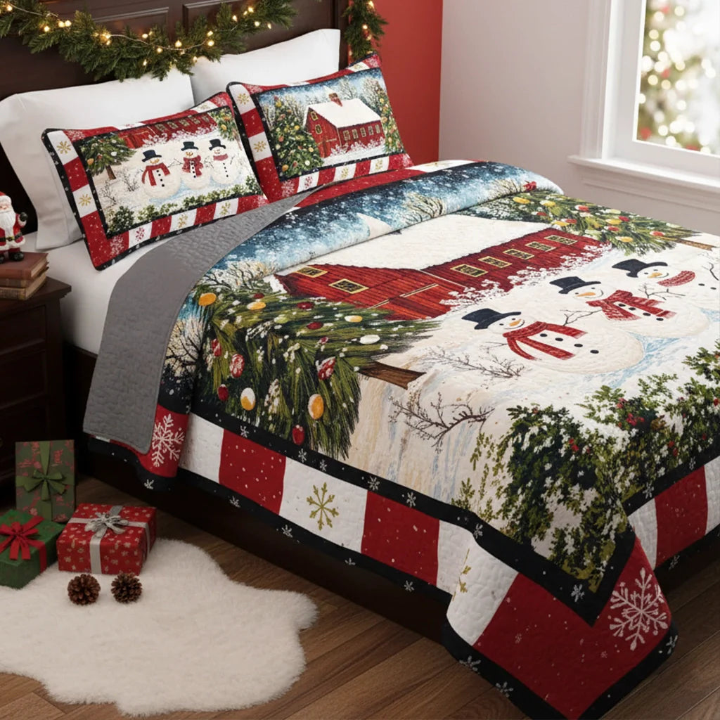 Shineful Quilt 3-Piece Set Country Christmas Charm