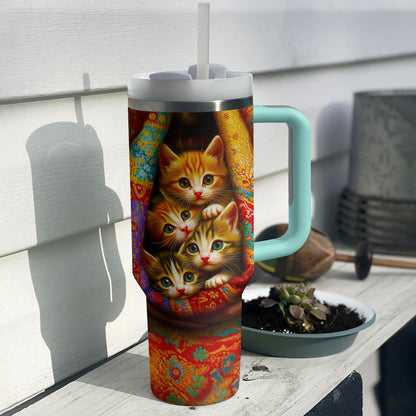 Shineful Tumbler Kitten In Cozy Blanket