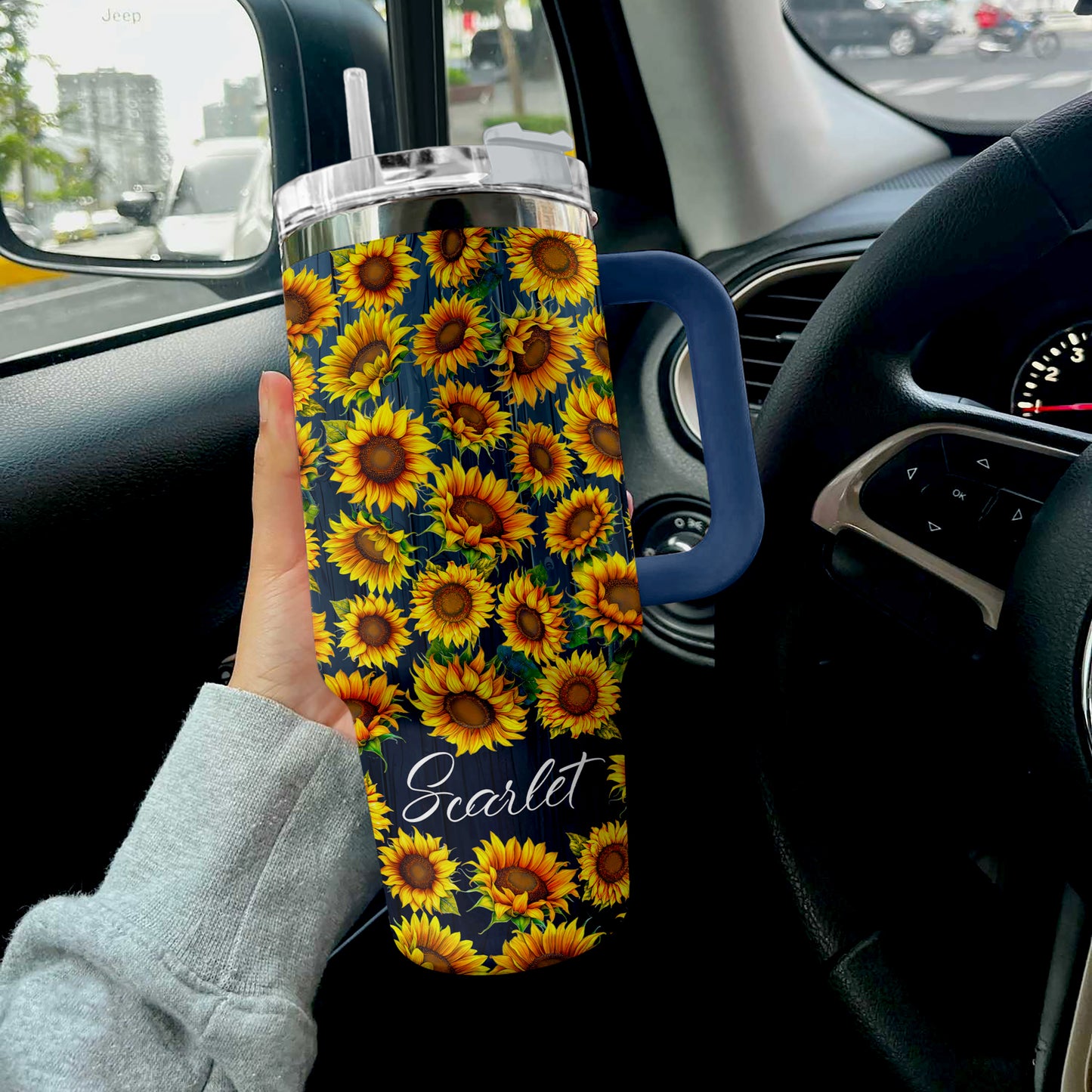 Shineful Tumbler Personalized Beautiful Sunflower