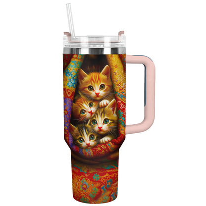 Shineful Tumbler Kitten In Cozy Blanket