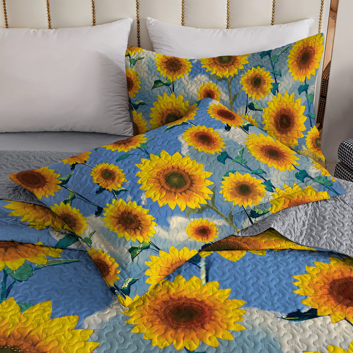 Shineful All Season Quilt 3-Piece Set - Blissful Sunflower