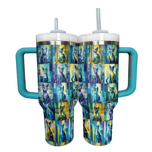 Shineful Tumbler Mosaic Colorful Cat