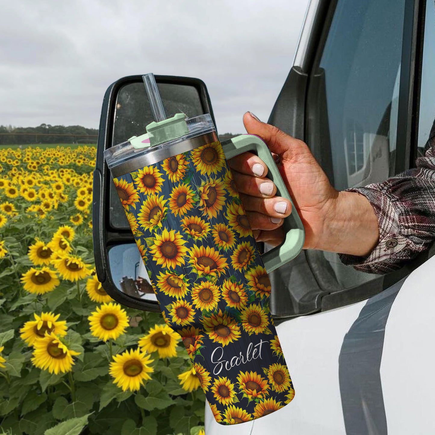 Shineful Tumbler Personalized Beautiful Sunflower