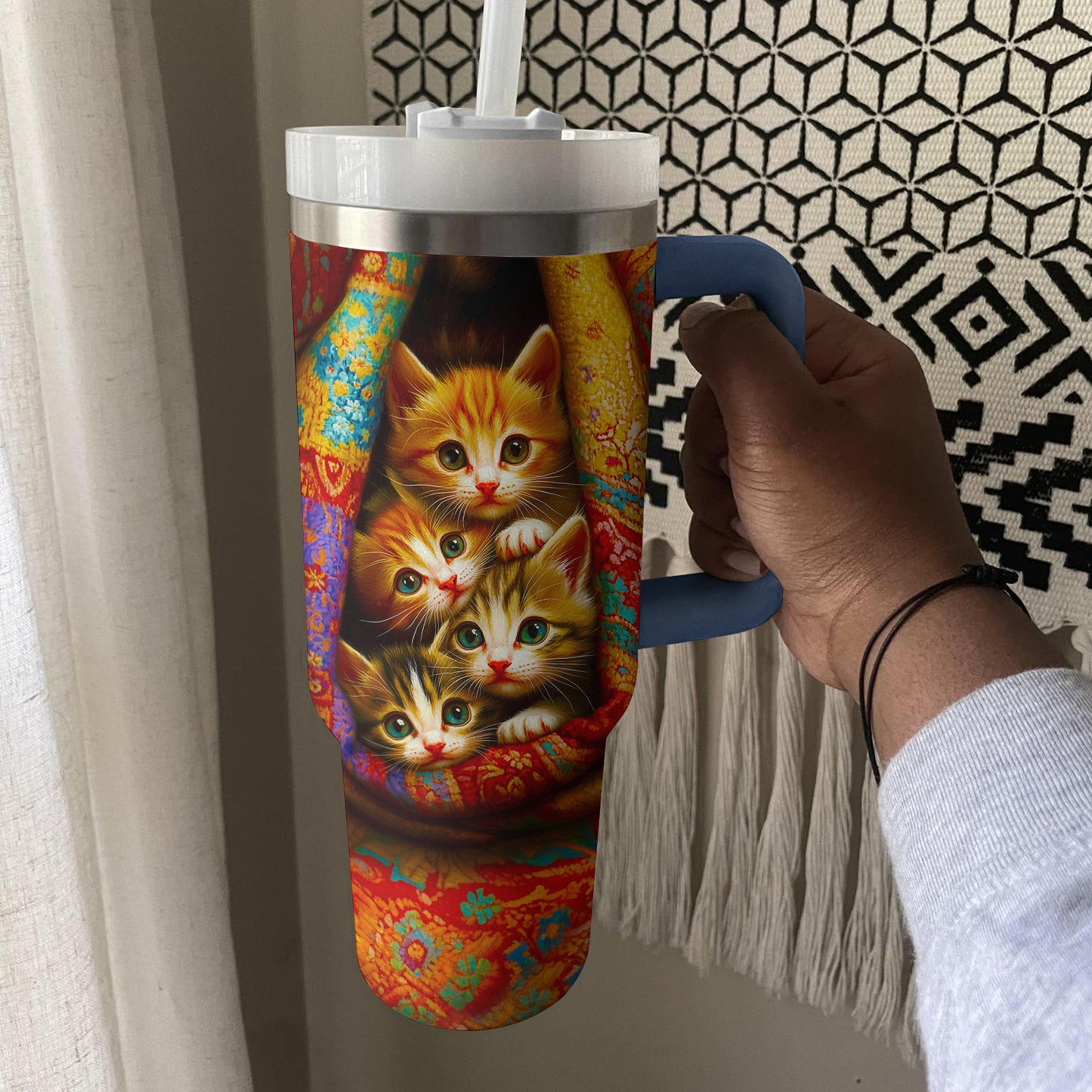 Shineful Tumbler Kitten In Cozy Blanket