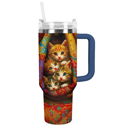 Shineful Tumbler Kitten In Cozy Blanket