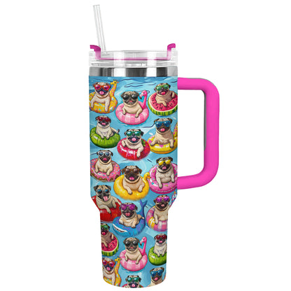 Shineful Tumbler Swimming With Pug
